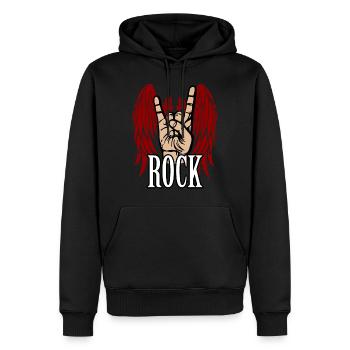 Motif de groupe de rock hard rock pour femmes et hommes - Sweat à capuche Premium bio Homme - noir - Devant - Nico (187cm)