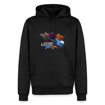 E-basse cadeau - Sweat à capuche Premium bio Homme - noir - Devant - Nico (187cm)