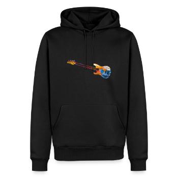Guitares basse e-cadeau - Sweat à capuche Premium bio Homme - noir - Devant - Nico (187cm)