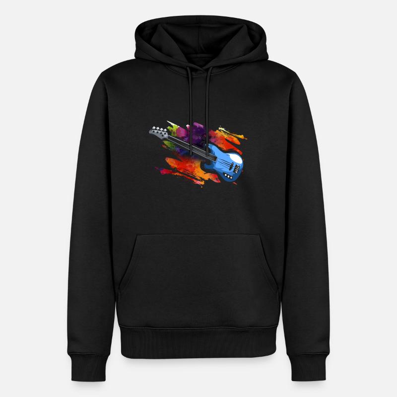 E-Bass - Männer Premium Bio Hoodie - Schwarz