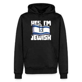 Yes, I'm Jewish - Jew - Männer Premium Bio Hoodie - Schwarz - Vorne - Nico (187cm)