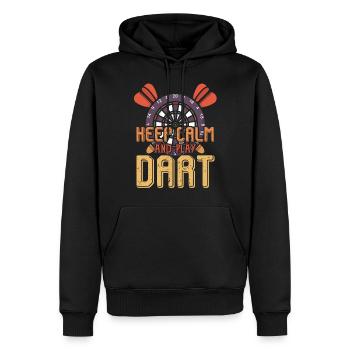 Keep calm and play dart - darts - Men’s Premium Organic Hoodie - black - Front - Nico (187cm)