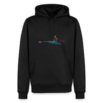 Aviron - Sweat à capuche Premium bio Homme - noir - Devant - Nico (187cm)