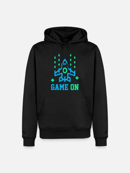 GAME ON - Männer Premium Bio Hoodie - Schwarz