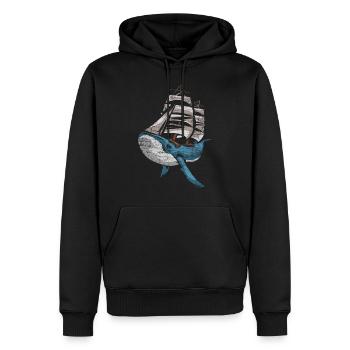 Wal Schiff Schifffahrt Segelschiff - Männer Premium Bio Hoodie - Schwarz - Vorne - Nico (187cm)