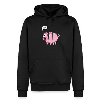 Oink - cochon - Sweat à capuche Premium bio Homme - noir - Devant - Nico (187cm)
