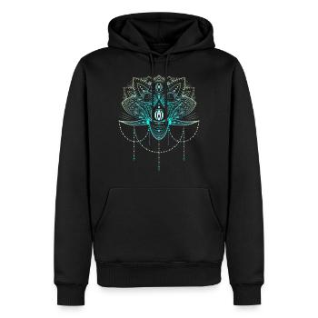 Mandala Yoga Lotus Flower - Cadeau pour homme - Sweat à capuche Premium bio Homme - noir - Devant - Nico (187cm)
