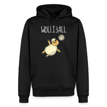 Wolliball Schaf Wortspiel Volleyball - Männer Premium Bio Hoodie - Schwarz - Vorne - Nico (187cm)
