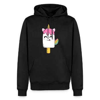 Einhorn Eis - Sommer - Männer Premium Bio Hoodie - Schwarz - Vorne - Nico (187cm)