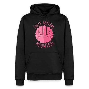 Elle devient miaulée! - chaton - Sweat à capuche Premium bio Homme - noir - Devant - Nico (187cm)
