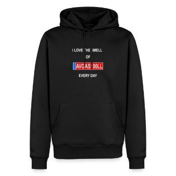 L'odeur du pilote de sang pilote AVGAS - Sweat à capuche Premium bio Homme - noir - Devant - Nico (187cm)