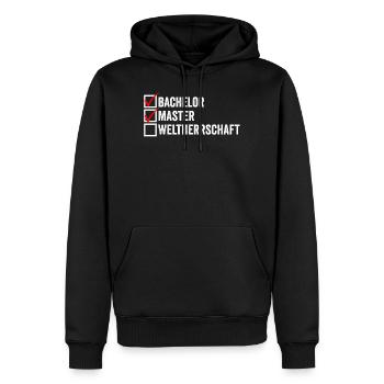 Master Studium Uni - Männer Premium Bio Hoodie - Schwarz - Vorne - Nico (187cm)