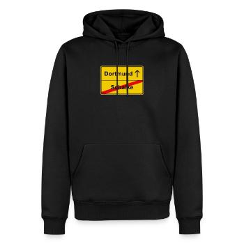 Dortmund anti Schalke Herne West Derby ville signe - Sweat à capuche Premium bio Homme - noir - Devant - Nico (187cm)