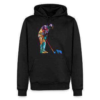 Minigolf Geschenk - Männer Premium Bio Hoodie - Schwarz - Vorne - Nico (187cm)
