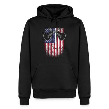 Musique country américaine - Sweat à capuche Premium bio Homme - noir - Devant - Nico (187cm)