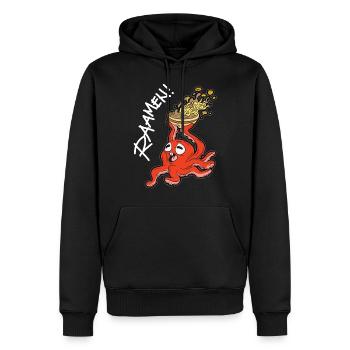 OKTUPOS RAMEN nouilles humour culinaire japonais - Sweat à capuche Premium bio Homme - noir - Devant - Nico (187cm)