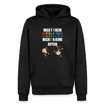 Nicht mein Zirkus nicht meine Affen - Männer Premium Bio Hoodie - Schwarz - Vorne - Nico (187cm)