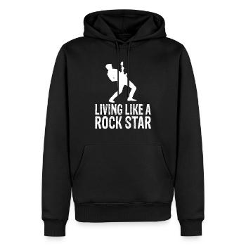 Gitarren - Männer Premium Bio Hoodie - Schwarz - Vorne - Nico (187cm)