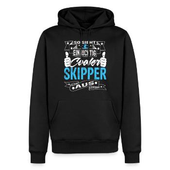Skipper - Männer Premium Bio Hoodie - Schwarz - Vorne - Nico (187cm)