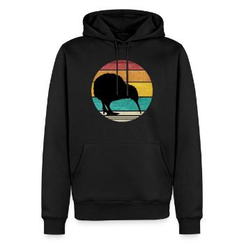 Retro Kiwi New Zealand Vintage New Zealand Travel - Sweat à capuche Premium bio Homme - noir - Devant - Nico (187cm)