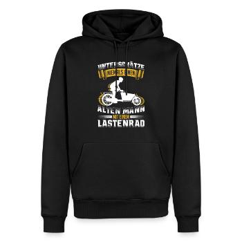 Cargo Bike Lastenrad Hollandrad Alter Mann Spruch - Männer Premium Bio Hoodie - Schwarz - Vorne - Nico (187cm)