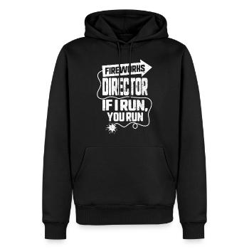 Directeur Fireworks If I Run You Run 4th of July - Sweat à capuche Premium bio Homme - noir - Devant - Nico (187cm)