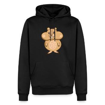 Hamster mit dicken Backen - Männer Premium Bio Hoodie - Schwarz - Vorne - Nico (187cm)