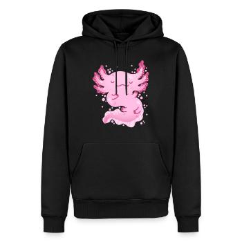 Axolotl - Sweat à capuche Premium bio Homme - noir - Devant - Nico (187cm)