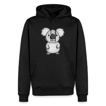 Koala - Männer Premium Bio Hoodie - Schwarz - Vorne - Nico (187cm)