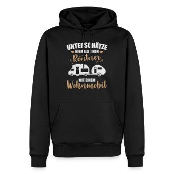 Wohnmobil Rentner Camper Wohnwagen Womo Camping - Männer Premium Bio Hoodie - Schwarz - Vorne - Nico (187cm)