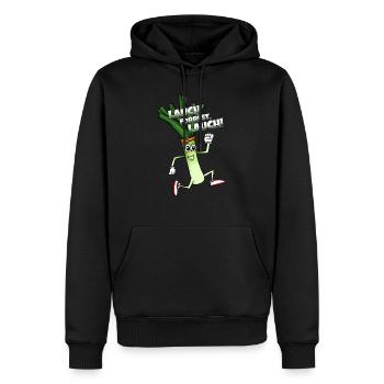 Conception drôle de poireaux pour le jogging en cours d'exécution marathon - Sweat à capuche Premium bio Homme - noir - Devant - Nico (187cm)