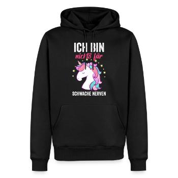 Ich bin nichts für Schwache Nerven - Männer Premium Bio Hoodie - Schwarz - Vorne - Nico (187cm)