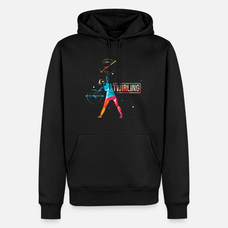 Cadeau Baton Twirling - Sweat à capuche Premium bio Homme - noir