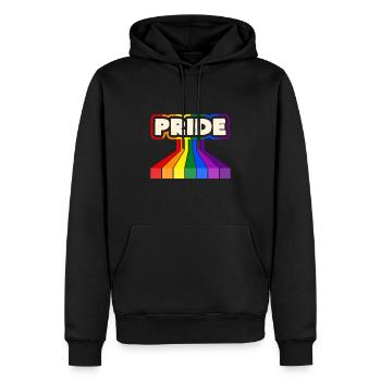 Gay Pride - Sweat à capuche Premium bio Homme - noir - Devant - Nico (187cm)