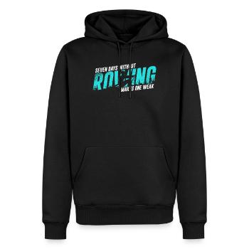 Aviron jeu de mots - Sweat à capuche Premium bio Homme - noir - Devant - Nico (187cm)