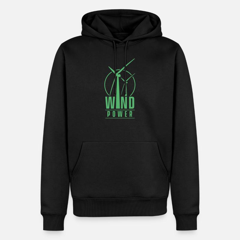 Windkraftanlage - Männer Premium Bio Hoodie - Schwarz