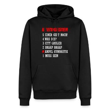 Endgegner Motorrad Fahren Motorradfahrer Geschenk - Männer Premium Bio Hoodie - Schwarz - Vorne - Nico (187cm)