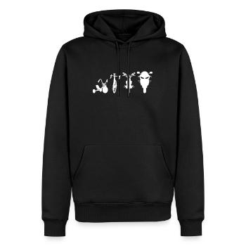 Motorrad Evolution Motorradfahrer Roller Geschenk - Männer Premium Bio Hoodie - Schwarz - Vorne - Nico (187cm)
