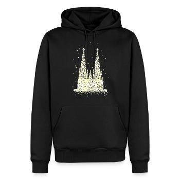 Cathédrale de Cologne - Sweat à capuche Premium bio Homme - noir - Devant - Nico (187cm)