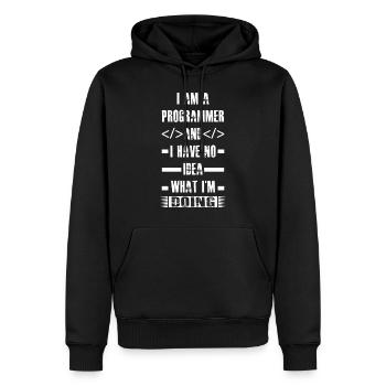 Programmeur - je suis programmeur et j'ai - Sweat à capuche Premium bio Homme - noir - Devant - Nico (187cm)