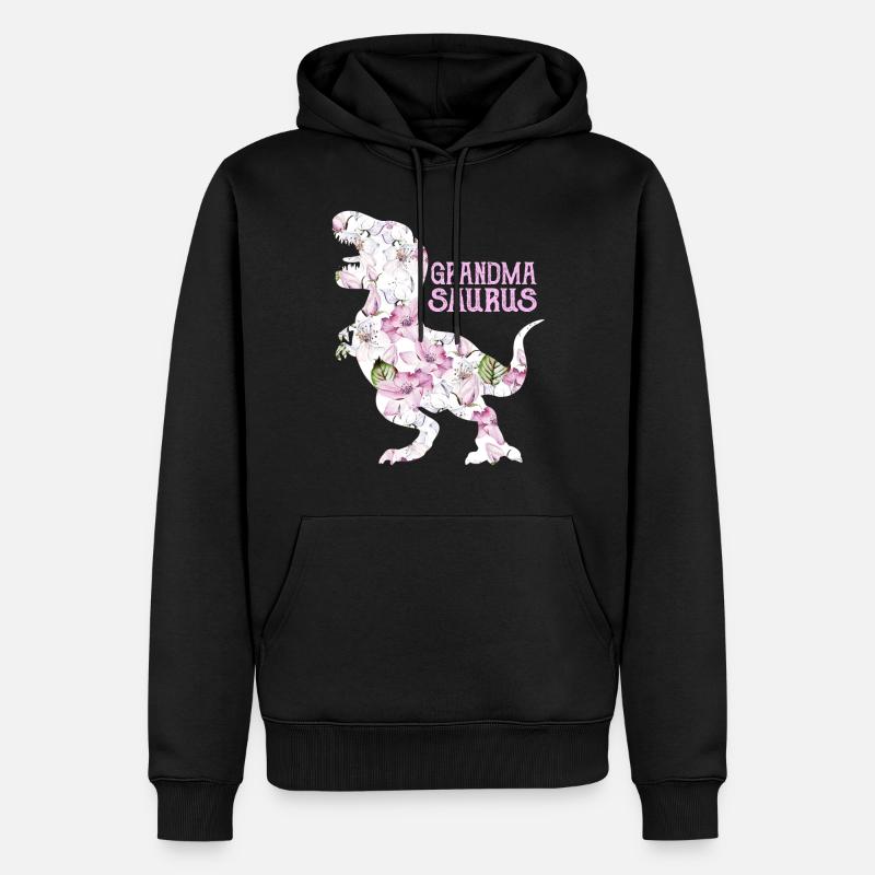 Oma Saurus - Männer Premium Bio Hoodie - Schwarz