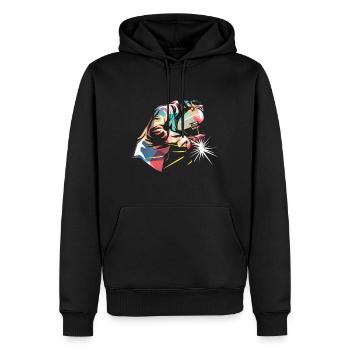 Schweißer-Schweißen - Männer Premium Bio Hoodie - Schwarz - Vorne - Nico (187cm)
