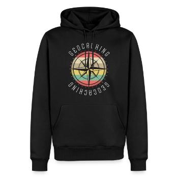 Geocacher Geocaching Cache gift - Men’s Premium Organic Hoodie - black - Front - Nico (187cm)