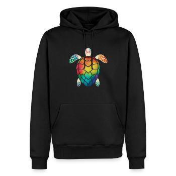 Tortue de mer - Sweat à capuche Premium bio Homme - noir - Devant - Nico (187cm)