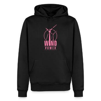 Windmühle - Männer Premium Bio Hoodie - Schwarz - Vorne - Nico (187cm)