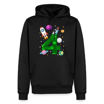 4e anniversaire, anniversaire pour enfants, cadeau - Sweat à capuche Premium bio Homme - noir - Devant - Nico (187cm)