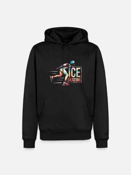 Patinage sur glace - Sweat à capuche Premium bio Homme - noir