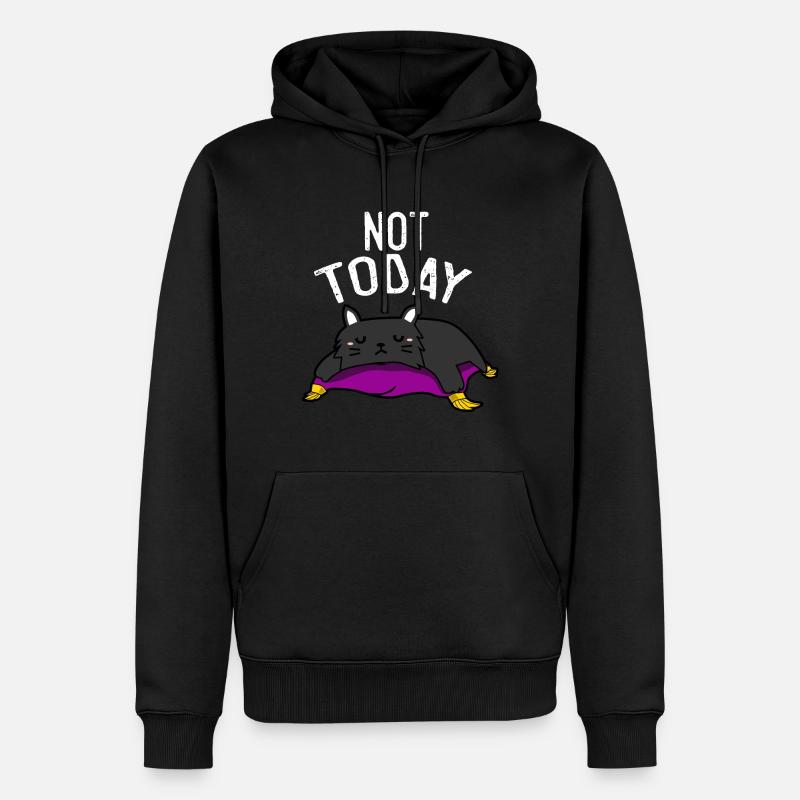 Pas aujourd'hui - chat - Sweat à capuche Premium bio Homme - noir