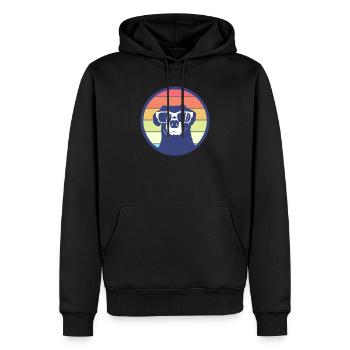Dog dog sunglasses summer gift idea - Men’s Premium Organic Hoodie - black - Front - Nico (187cm)