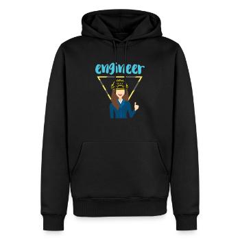 Engineer engineer woman - Men’s Premium Organic Hoodie - black - Front - Nico (187cm)